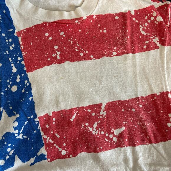 Vintage Single Stitch AOP Faded  Flag Made in USA - Adult Size L - Picture 3 of 5